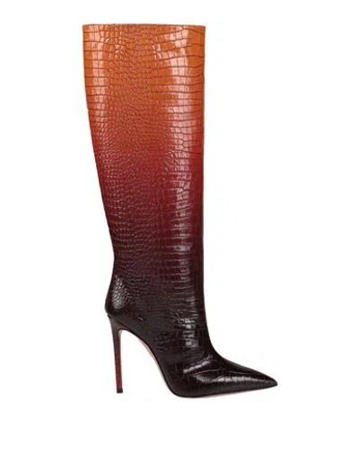 Aquazzura Woman Boot Rust Size 7 Soft Leather In Red