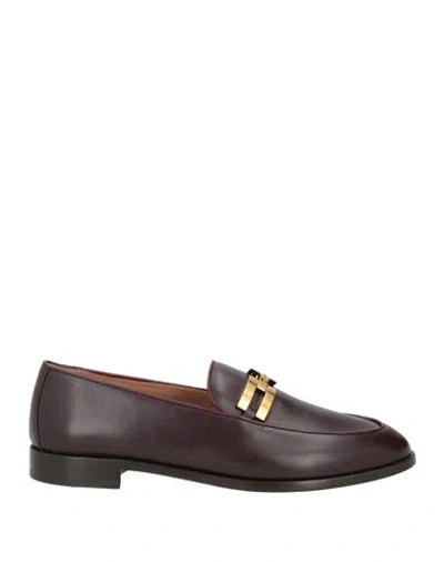 Aquazzura Woman Loafers Burgundy Size 6 Calfskin