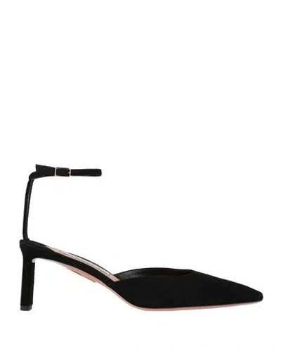 Aquazzura Woman Pumps Black Size 11 Leather