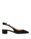 Aquazzura Black Slingback With Bow Detail In Black