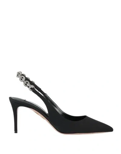 Aquazzura Woman Pumps Black Size 6 Textile Fibers