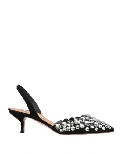 Aquazzura Woman Pumps Black Size 7 Leather