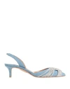 Aquazzura Gatsby 50 Embellished Denim Slingback Pumps In Blue