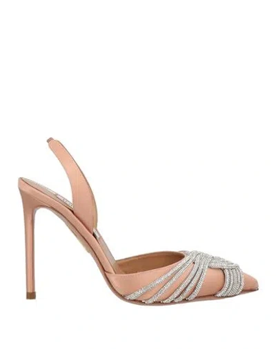 AQUAZZURA AQUAZZURA WOMAN PUMPS BLUSH SIZE 6 TEXTILE FIBERS