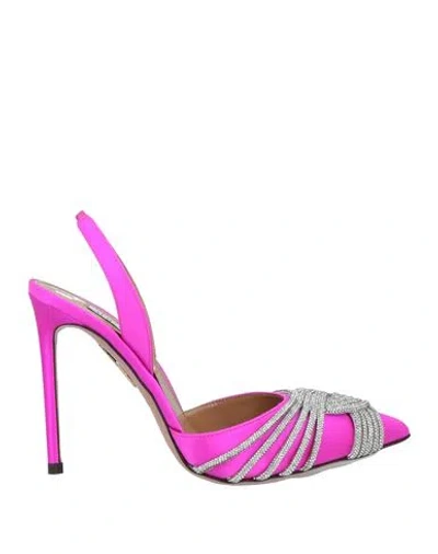 Aquazzura Woman Pumps Fuchsia Size 6 Textile Fibers In Pink