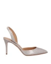 Aquazzura Woman Pumps Light Brown Size 7.5 Textile Fibers In Beige