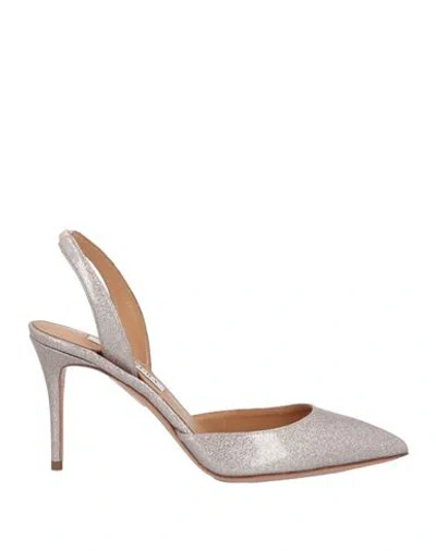 Aquazzura Woman Pumps Light Brown Size 7.5 Textile Fibers In Pink