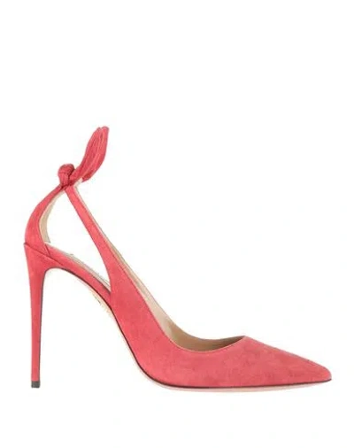 Aquazzura Woman Pumps Red Size 8 Leather