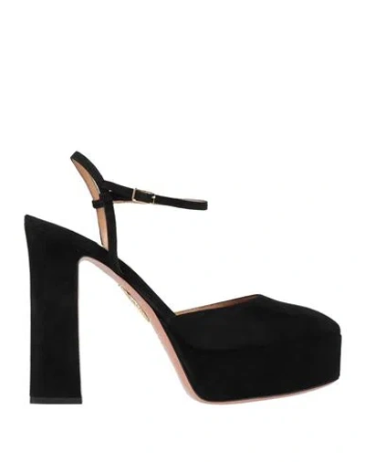 AQUAZZURA AQUAZZURA WOMAN PUMPS BLACK SIZE 10 LEATHER