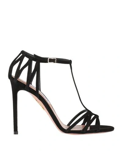 Aquazzura Woman Sandals Black Size 6 Leather