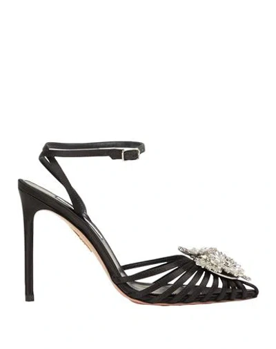 AQUAZZURA AQUAZZURA WOMAN SANDALS BLACK SIZE 6 TEXTILE FIBERS