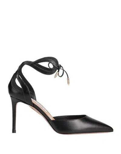 Aquazzura Woman Sandals Black Size 8 Calfskin
