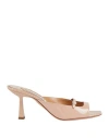 Aquazzura Women's Soul Sister 75mm Patent Leather Mules In Pink