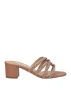 Aquazzura Crystal-embellished Leather Mules In Cuoio