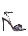 Aquazzura Lace-up 110 Mesh Sandals In Purple