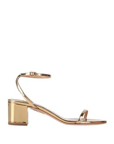 Aquazzura Woman Sandals Gold Size 7.5 Leather