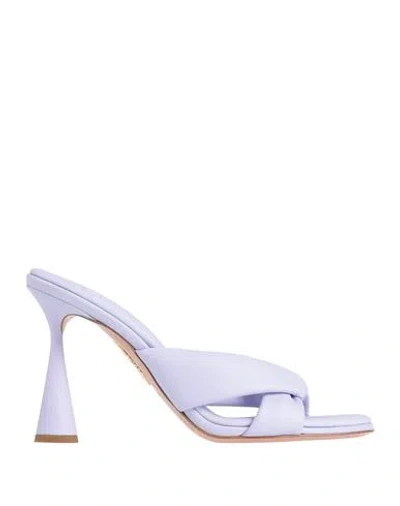 Aquazzura Amore 95mm Leather Mules In Purple