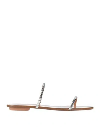 Aquazzura Woman Sandals Silver Size 7 Leather