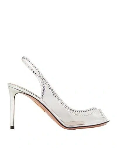 Aquazzura Ray Of Light 90mm Slingback Pumps In Silver