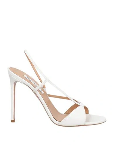 Aquazzura Woman Sandals White Size 10 Leather In White