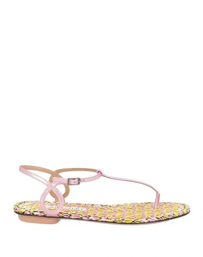 AQUAZZURA AQUAZZURA WOMAN THONG SANDAL ANTIQUE ROSE SIZE 8 LEATHER