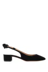 Aquazzura Black Slingback With Bow Detail In Black