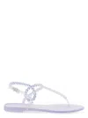 Aquazzura Almost Bare Crystal Jelly Sandal Flats Transparent In Transparen