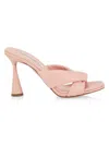 Aquazzura Women's Amore 95mm Leather Mule Sandals In Mademoiselle Pink