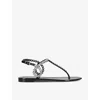 Aquazzura Almost Bare Crystal-embellished Pvc Sandals In Black