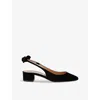 Aquazzura Black Slingback With Bow Detail In Black