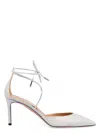 Aquazzura Cherry 75mm Glittered Pumps In Silver