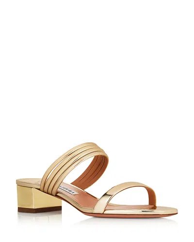 Aquazzura Collier 35 Embellished Metallic Leather Mule In Multi