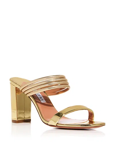 Aquazzura Women's Collier 85 Sandals In Gold