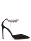 Aquazzura Comet 105 Crystal-embellished Pumps In Black