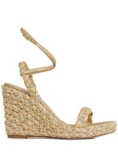 Aquazzura Costiera 120 Embellished Espadrille Wedges In Natural