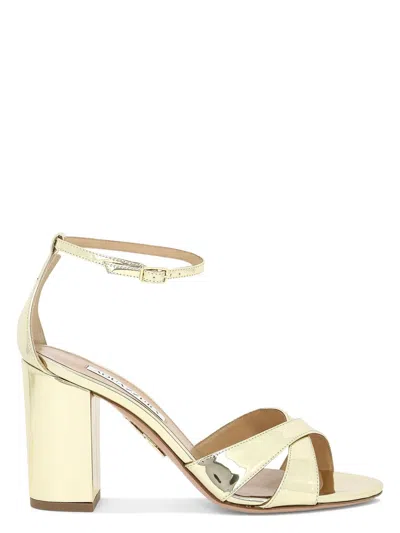 Aquazzura Women's Divine 85mm Caged Sandals In Gold