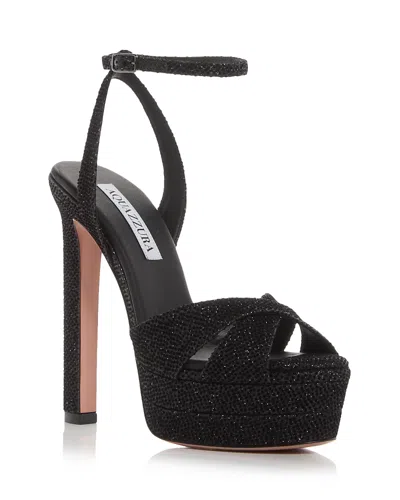 Aquazzura Women's Divine Embellished Platform Sandals In Black