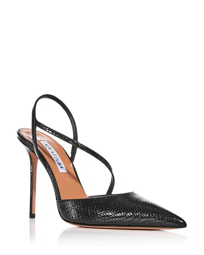 Aquazzura Dynasty Snake-effect Leather Pumps In Multi