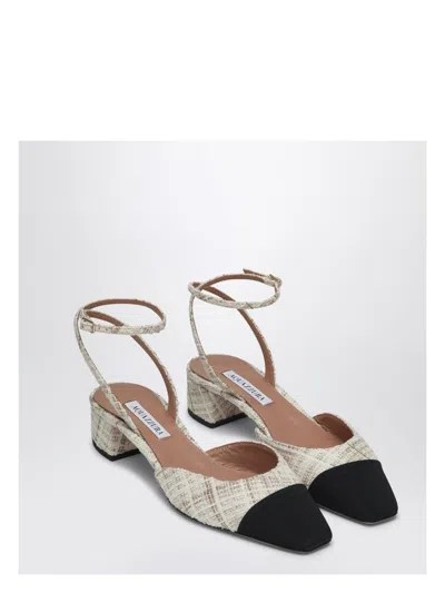 AQUAZZURA WOMEN'S FRENCH FLIRT 35 MILK/BLACK SANDAL