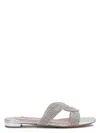 Aquazzura Women's Gatsby Flat Sandals In Silver