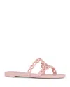 Aquazzura Infinity Chain Jelly Slides In Pink