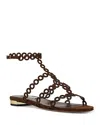 Aquazzura Infinity Chain Brown Sandals With Adjustable Strap And Buckle In Suede Woman In Espresso