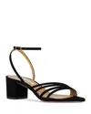 Aquazzura Latour 50 Suede Sandals In Black