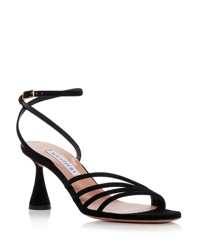 Aquazzura Women's Latour Strappy Suede Sandals In Black