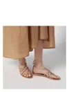 Aquazzura Strappy Metallic Leather Flat Sandals