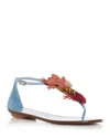 Aquazzura Marea Raffia Thong Sandals