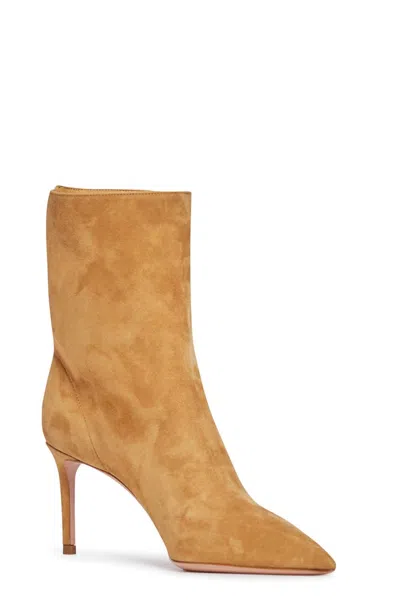 Aquazzura Women's Matignon 75 Ankle Boot In Camel In Gold