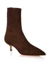 Aquazzura Montmartre 50 Suede Ankle Boots In Espresso