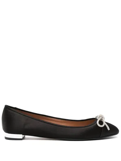 Aquazzura Women Parisina Crystal Ballet Shoes In Black