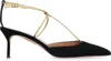 Aquazzura Roman Romance Suede Slingback Pumps In Black